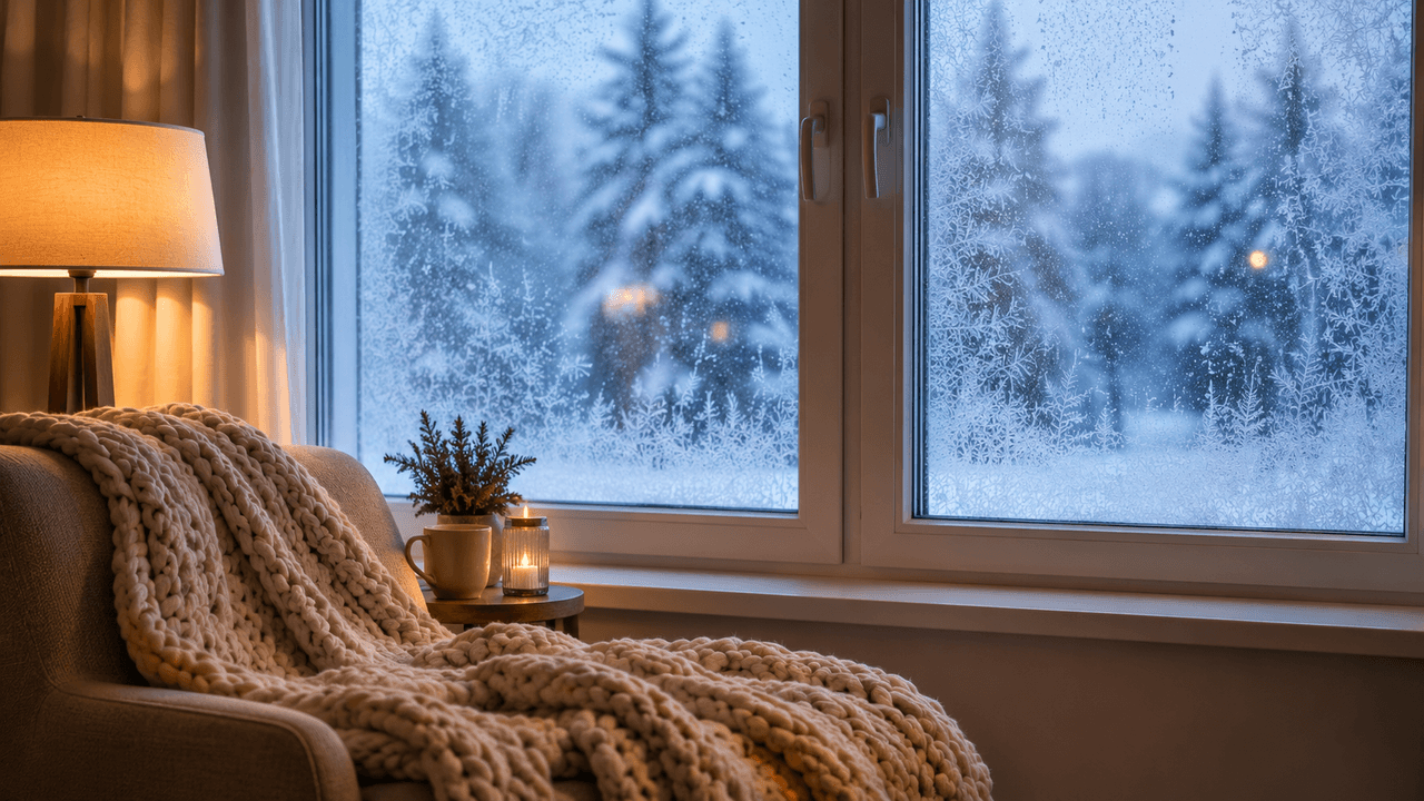 Sealed windows keeping winter heat inside