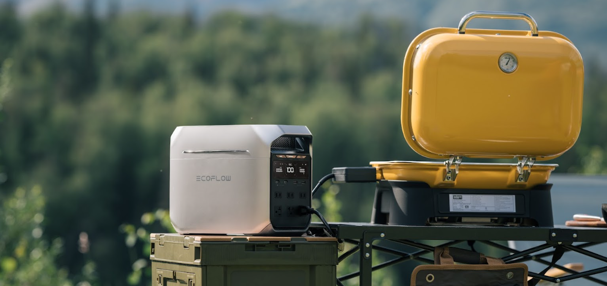 Portable camping equipment used safely outside
