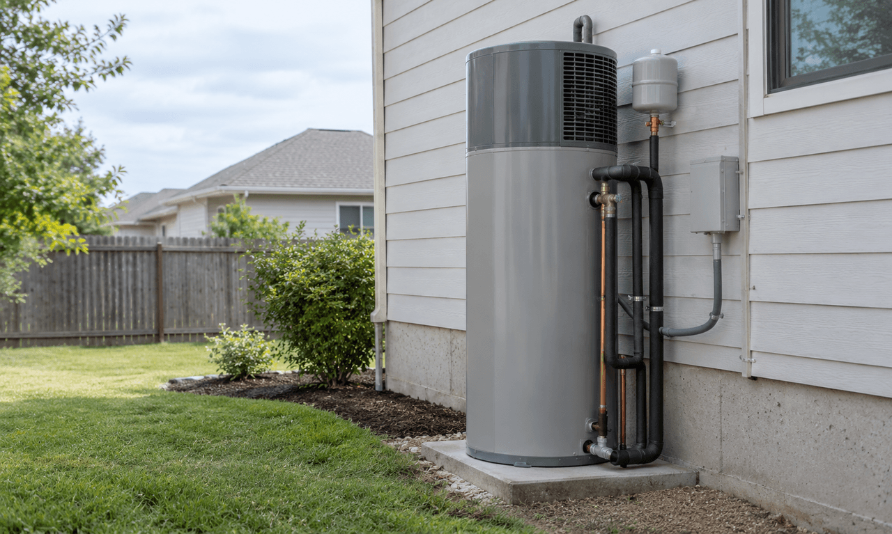 Heat pump water heater installed in a utility space