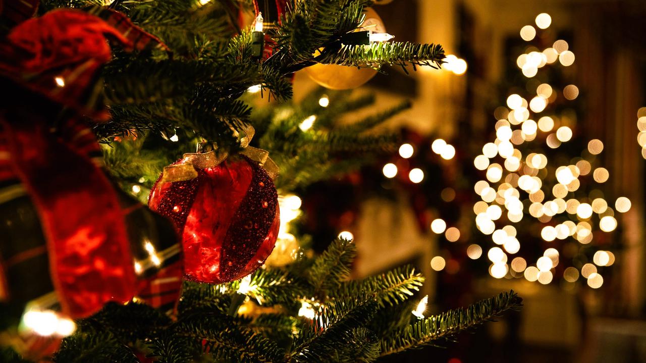 Putting string lights on X-mas trees