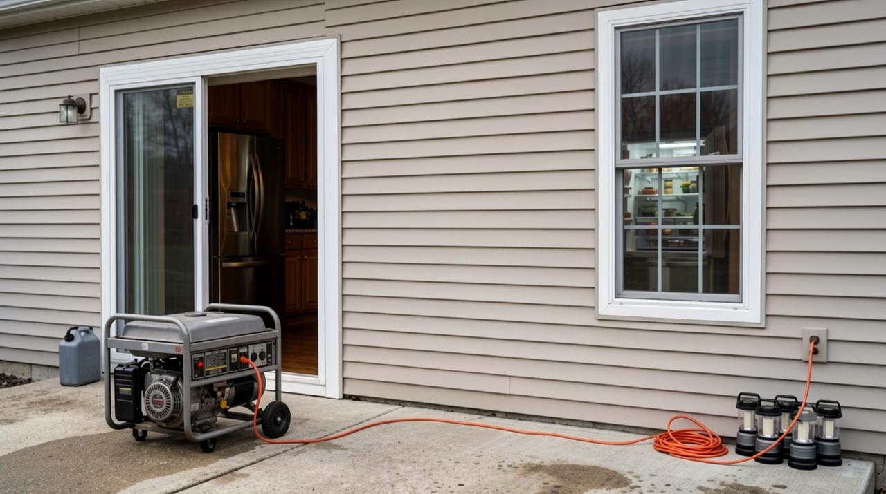 Generator running outdoor