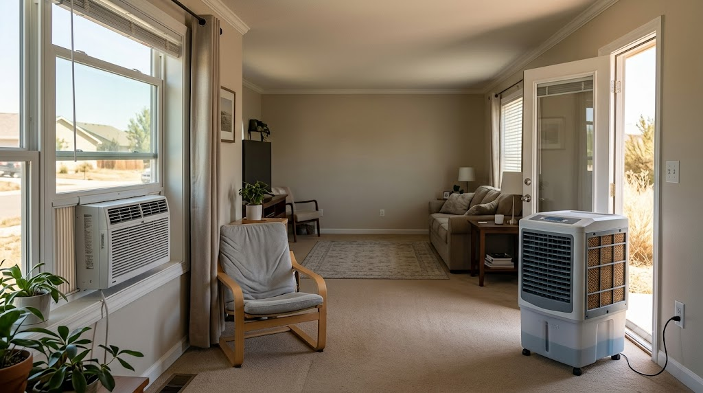 Swamp cooler and AC in a house